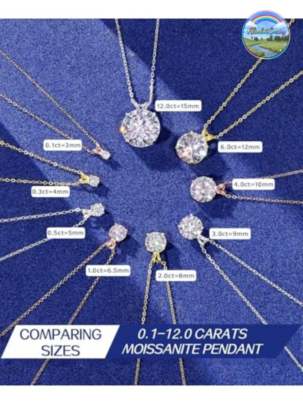 18K Gold Plated Solitaire Moissanite Pendant Necklace 925 Sterling Silver